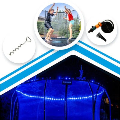 Trampoline hors sol Thunder Deluxe rond (Ø244 cm) avec filet - noir