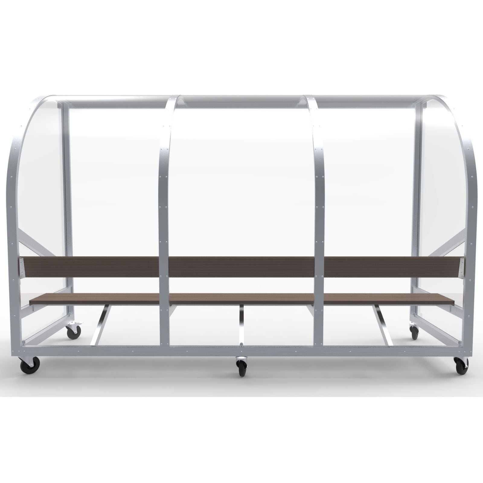 Verplaatsbare dugout op wielen voor 6 personen - Alusport DO300v - 3 x 2 m