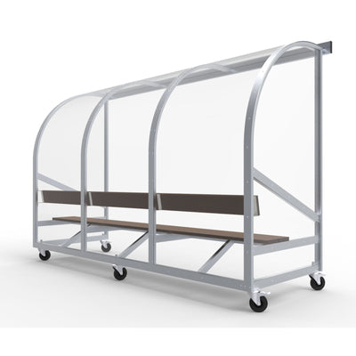 Verplaatsbare dugout op wielen voor 6 personen - Alusport DO300v - 3 x 2 m