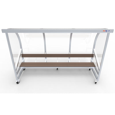 Verplaatsbare dugout op wielen voor 6 personen - Alusport DO300v - 3 x 2 m