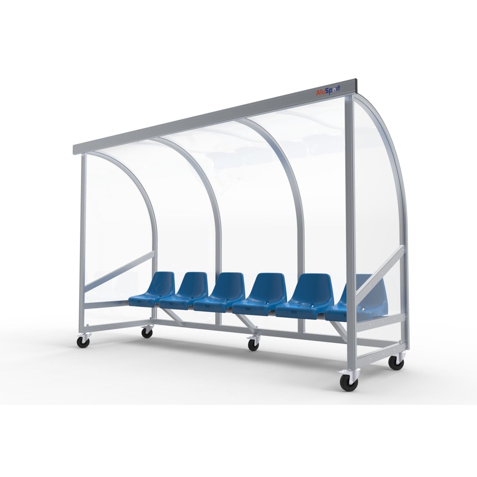 Verplaatsbare dugout op wielen voor 6 personen - Alusport DO300v - 3 x 2 m