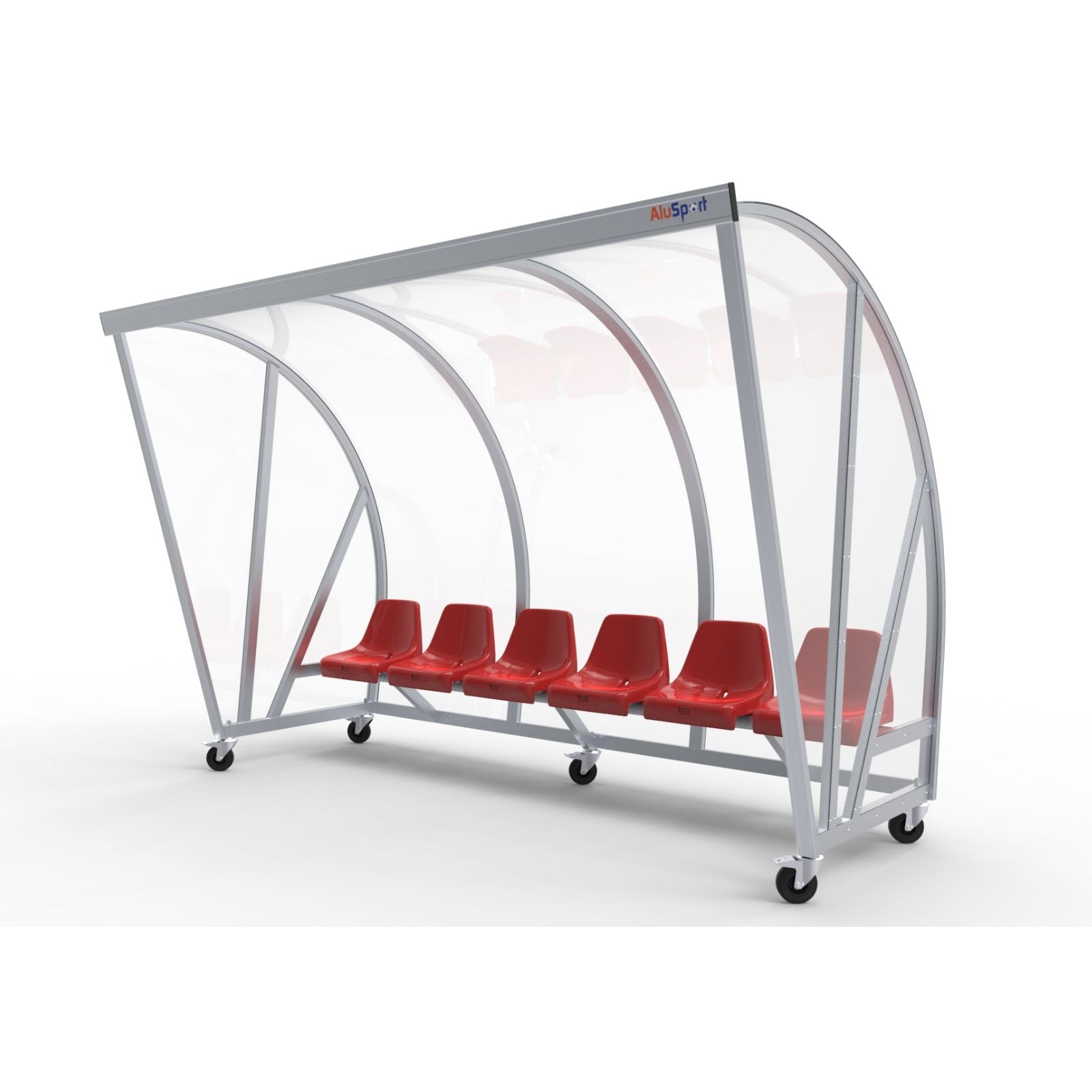 Verplaatsbare dugout op wielen voor 6 personen - Alusport DO300v - 3 x 2 m
