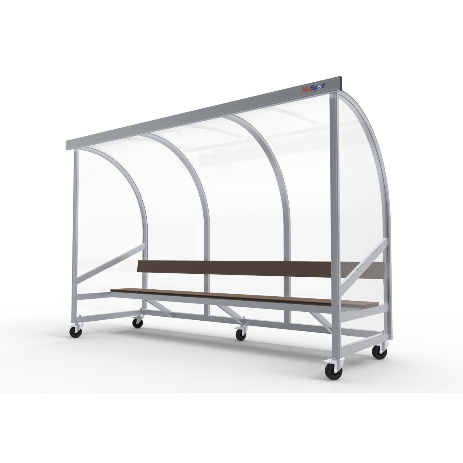 Verplaatsbare dugout op wielen voor 6 personen - Alusport DO300v - 3 x 2 m