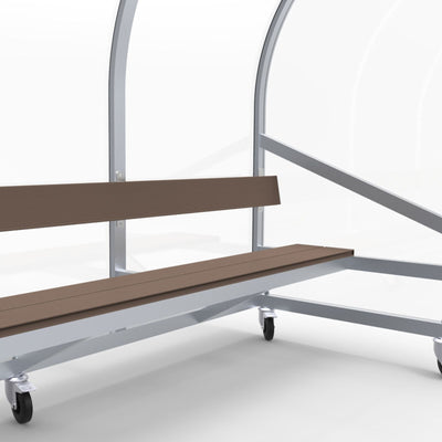 Verplaatsbare dugout op wielen voor 6 personen - Alusport DO300v - 3 x 2 m