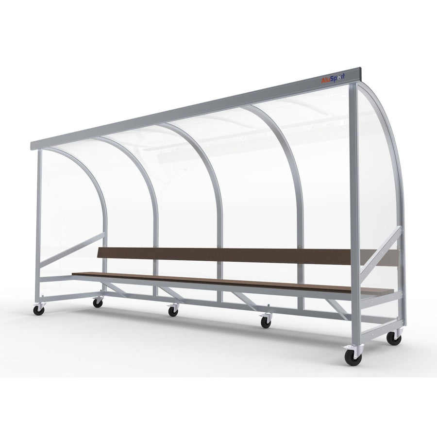 Verplaatsbare dugout op wielen voor 8 personen - Alusport DO400v - 4 x 2 m