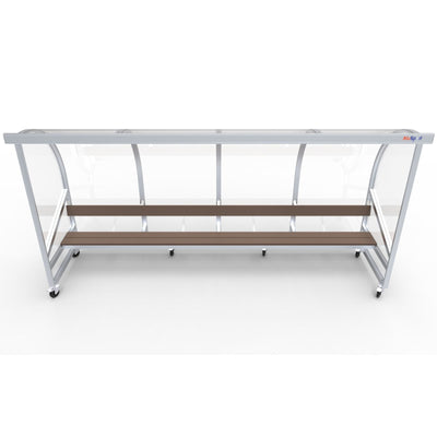 Verplaatsbare dugout op wielen voor 8 personen - Alusport DO400v - 4 x 2 m