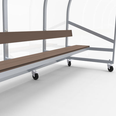 Verplaatsbare dugout op wielen voor 8 personen - Alusport DO400v - 4 x 2 m