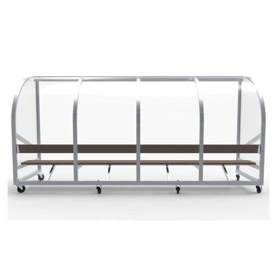 Verplaatsbare dugout op wielen voor 8 personen - Alusport DO400v - 4 x 2 m