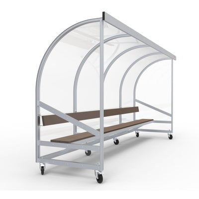 Verplaatsbare dugout op wielen voor 8 personen - Alusport DO400v - 4 x 2 m