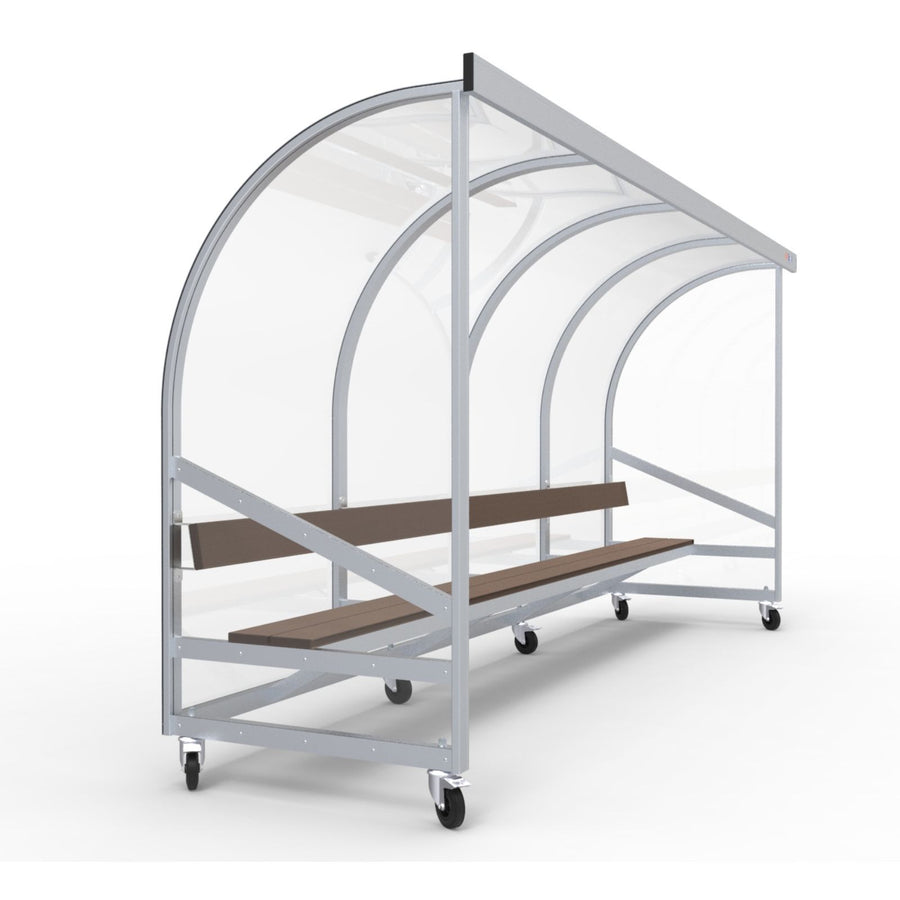 Verplaatsbare dugout op wielen voor 8 personen - Alusport DO400v - 4 x 2 m