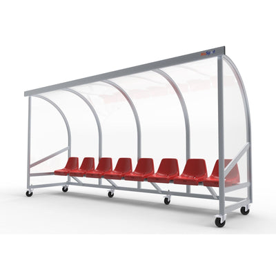 Verplaatsbare dugout op wielen voor 8 personen - Alusport DO400v - 4 x 2 m