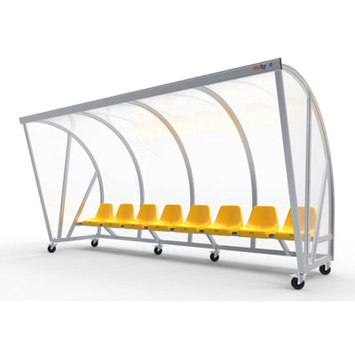 Verplaatsbare dugout op wielen voor 8 personen - Alusport DO400v - 4 x 2 m