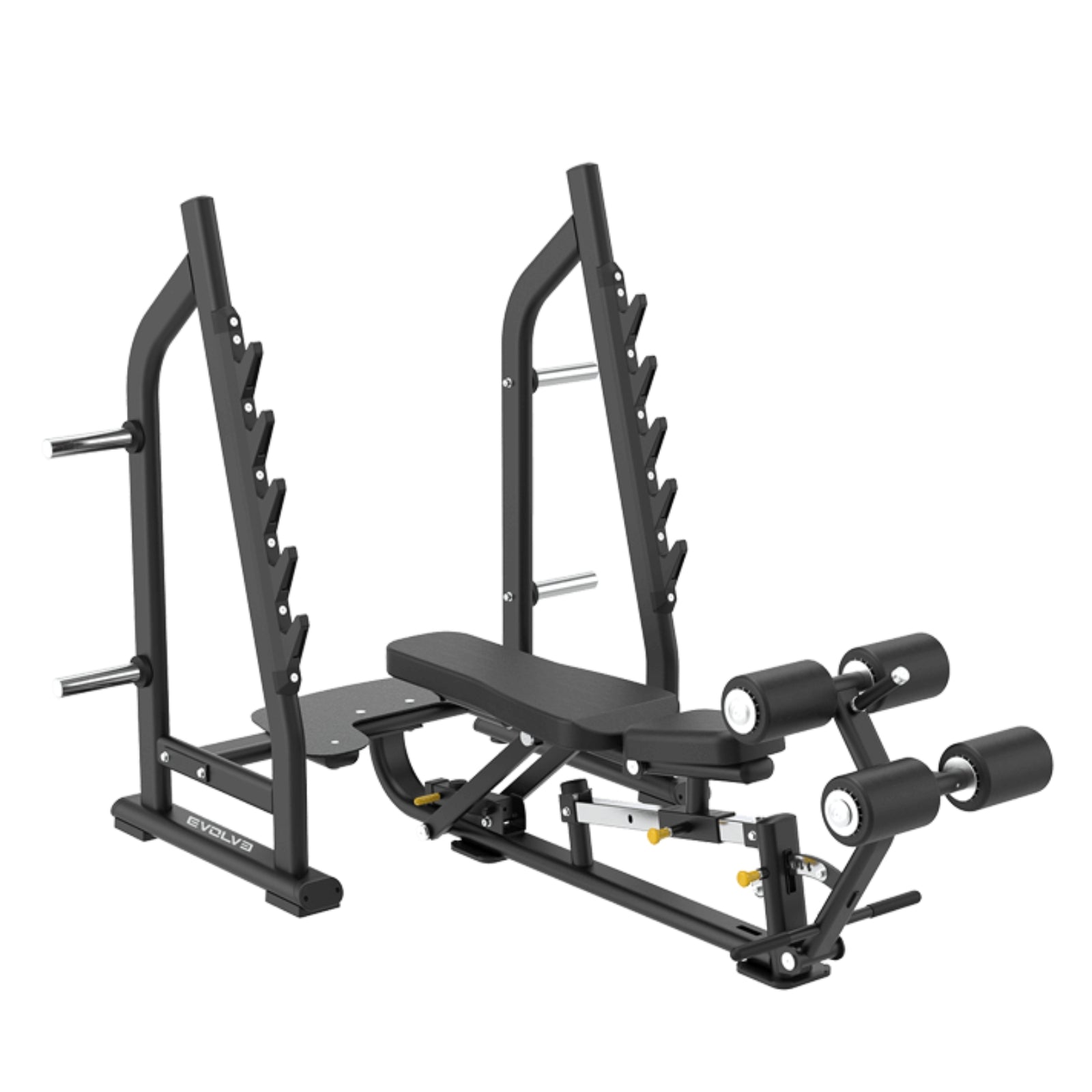 Verstelbare Olympic Bench Press - Evolve Fitness Prime Series PR-480 - Flat / Incline / Decline - met spotter platform