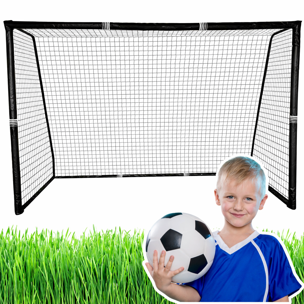 Voetbaldoel - Metalen frame met veiligheidscover - 300 × 200 × 120 cm - incl. net